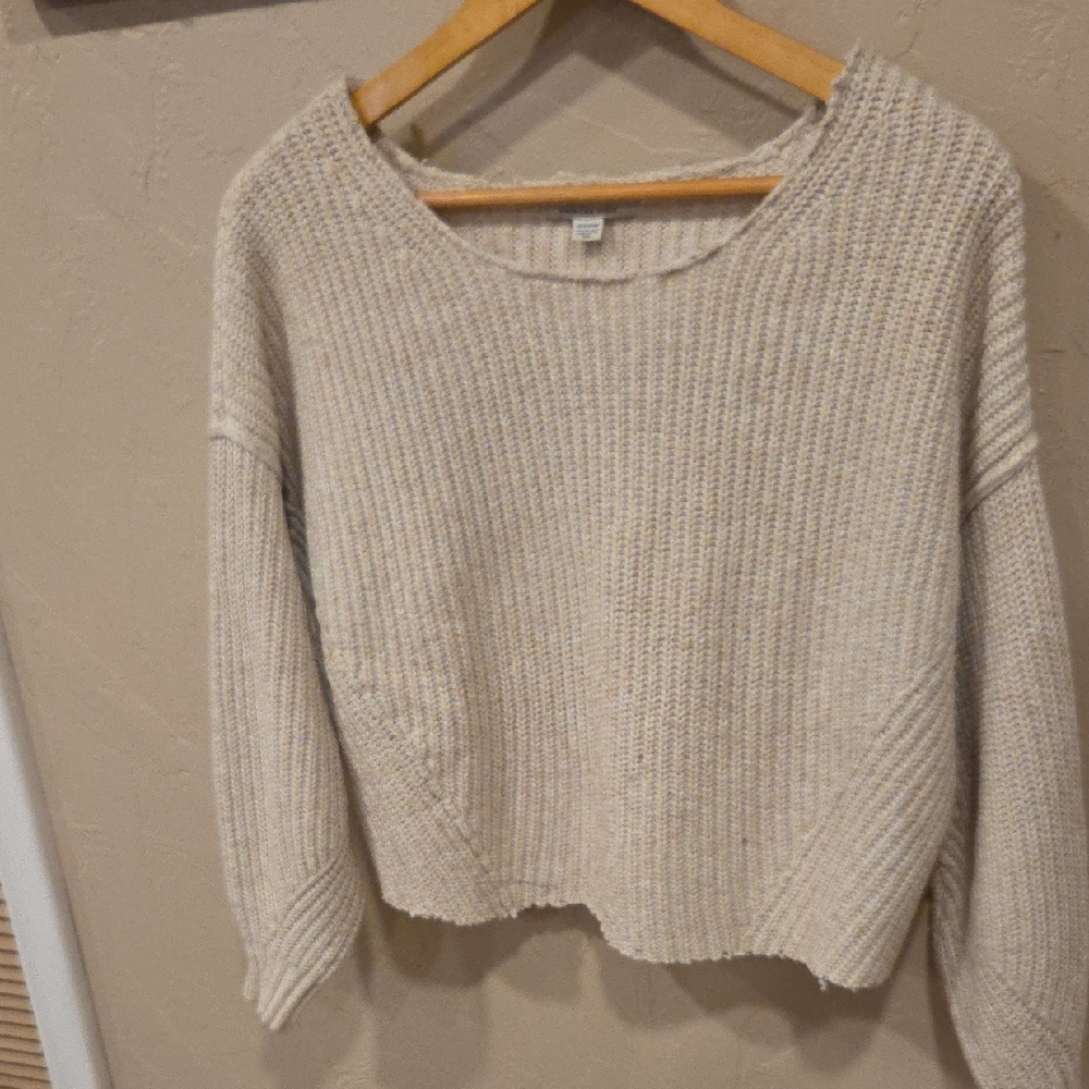 American Eagle Outfitters Cream Knit Sweater